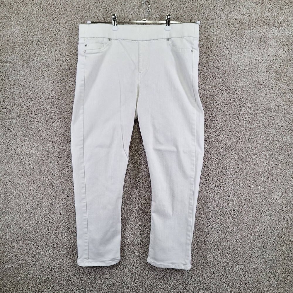Liverpool Jeans Womens 12 (Fits 34x24) White The Crop Pull On Streetwear Casual